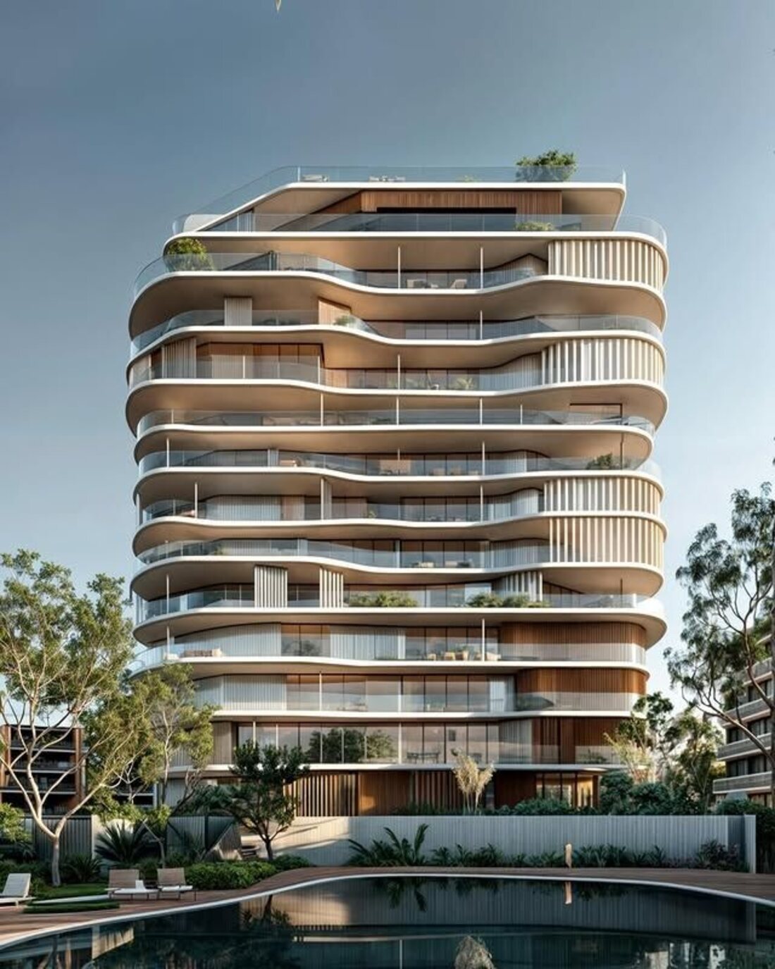 Torre com lâmina curva e lazer